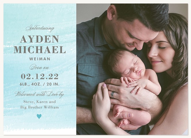 Gentle Colorwash Baby Announcements