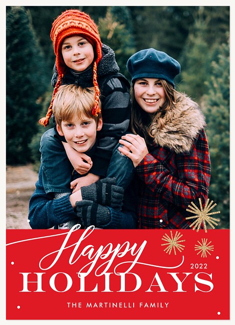 Bright Bursts Personalized Holiday Cards