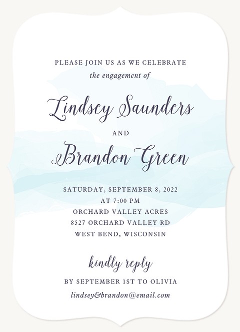 Soft Watercolor Engagement Party Invitations