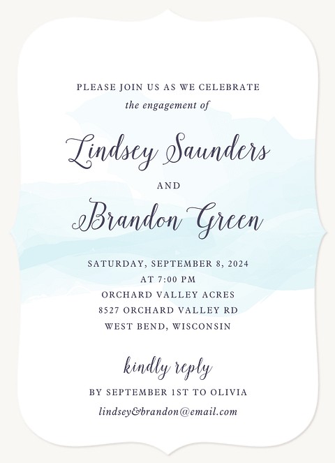 Soft Watercolor Engagement Party Invitations