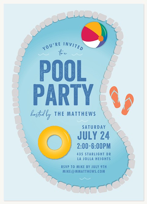 Summer Floats Summer Party Invitations