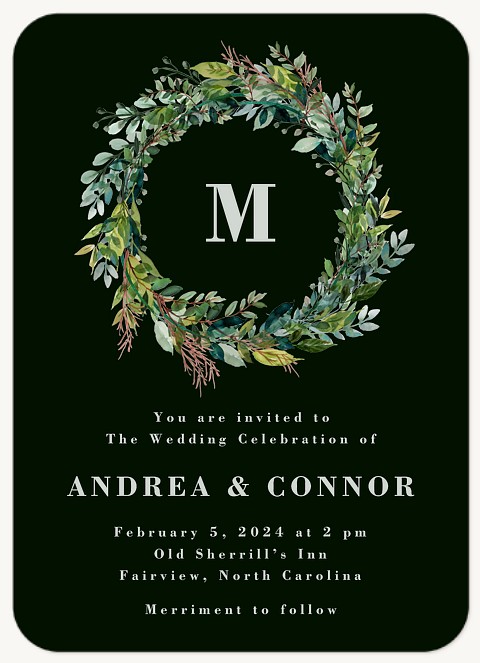 Natural Wreath Wedding Invitations