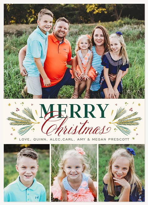 Traditional Pines Personalized Holiday Cards
