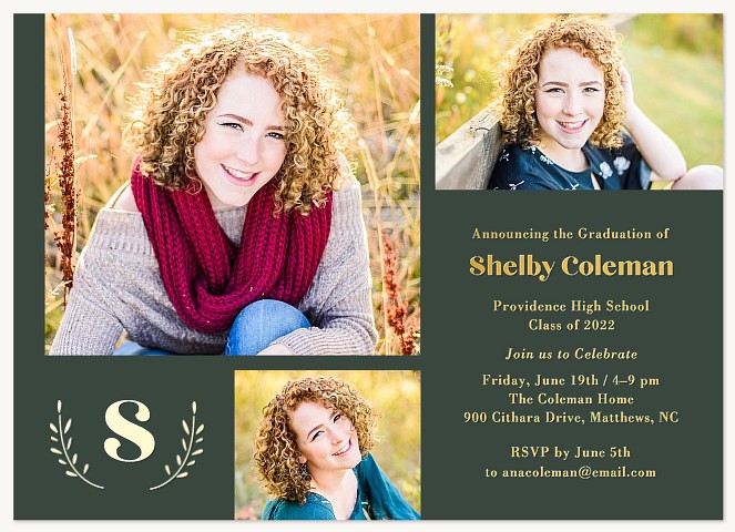 Foiled Monogram Graduation