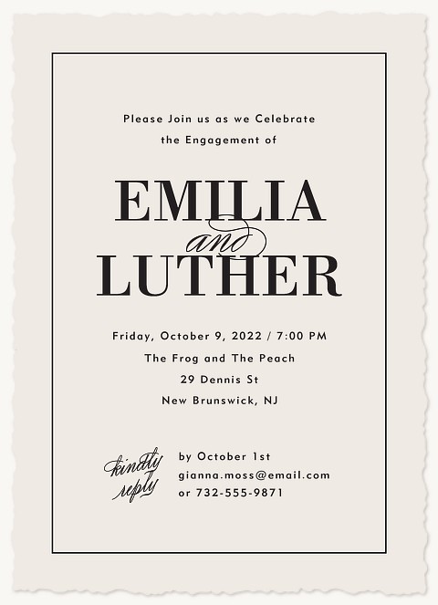 Tuxedo Engagement Party Invitations