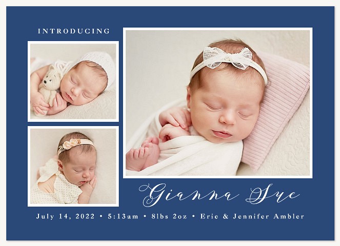 Calligraphic Trio Baby Announcements