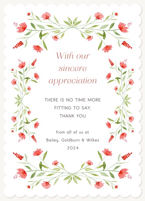 Floral Garden Business Thank You Cards