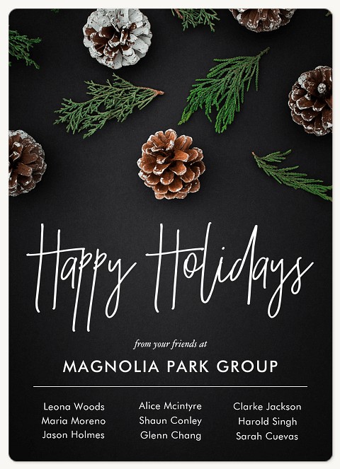 Chalkboard Pine Business Holiday Cards