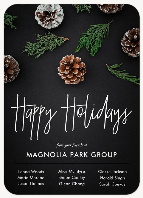Chalkboard Pine Business Holiday Cards