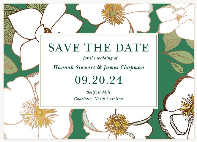 Magnolia Garden Save the Date Cards