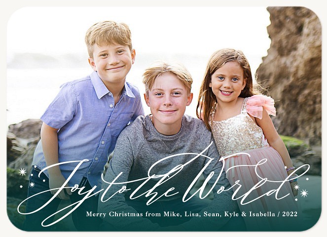 Joyous Teal Personalized Holiday Cards