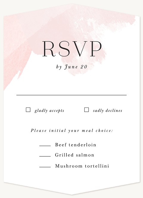 Pink Wash Wedding RSVP Cards