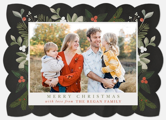 Midnight Foliage Holiday Photo Cards