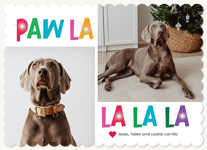 Paw La La La La Personalized Holiday Cards