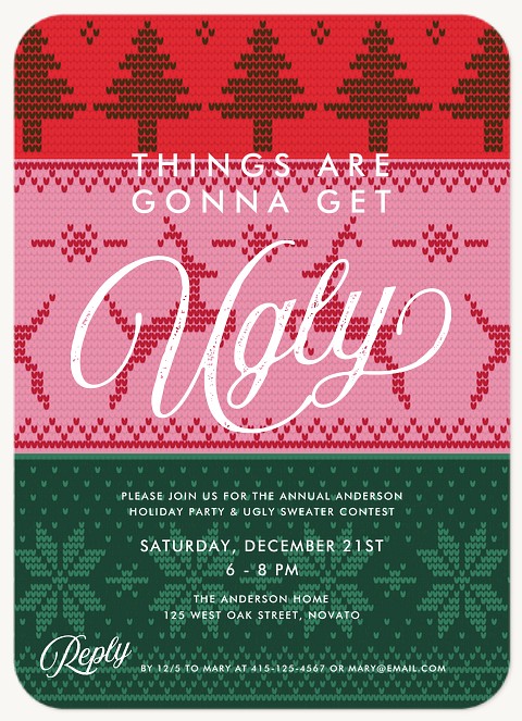 Ugly Sweater Holiday Party Invitations