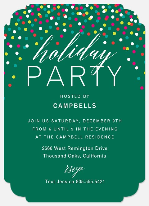 Confetti Cheer Holiday Party Invitations