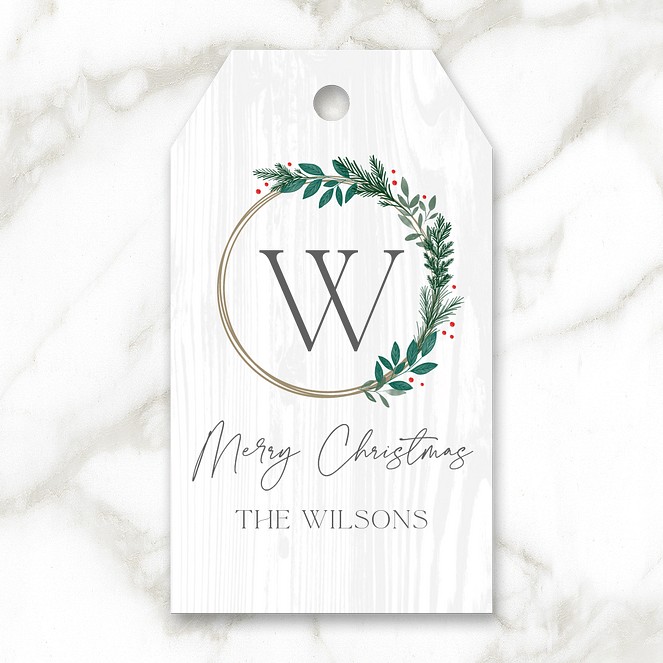 Hoop Wreath Custom Gift Tags