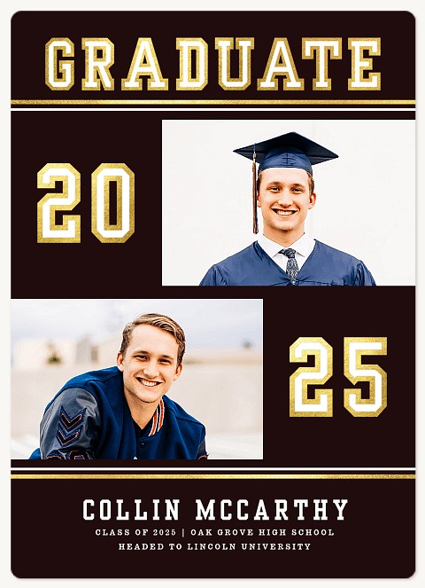 Athletic Stripes Graduation Cards