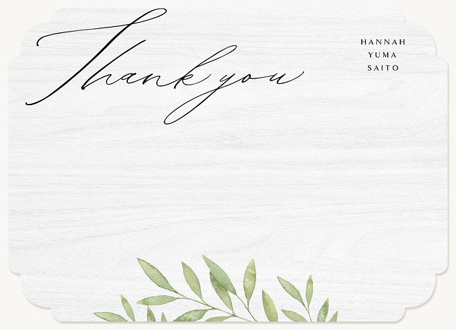 Watercolor Greenery Thank You Cards 