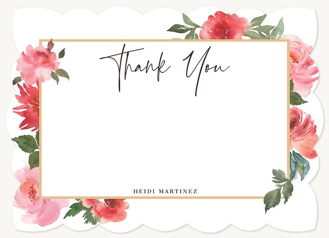 Framed in Flowers Thank You Cards 