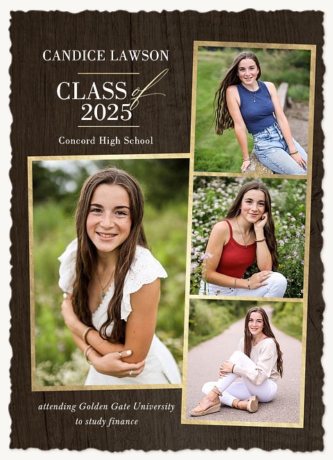 Distinguished Walnut Graduation Cards