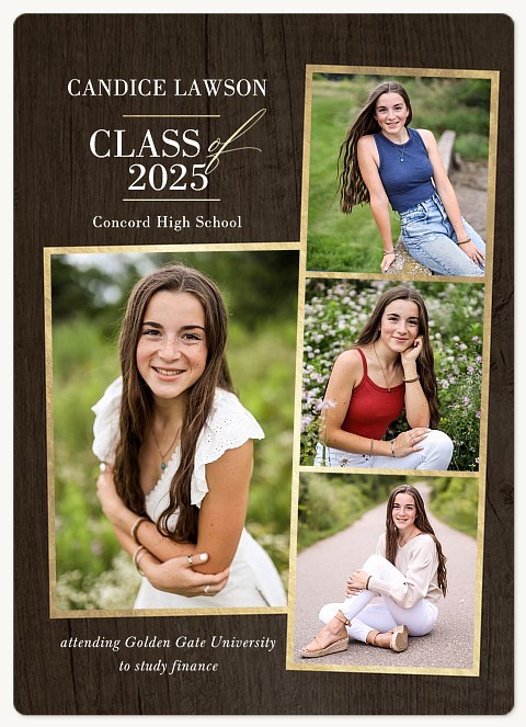 Distinguished Walnut Graduation Cards