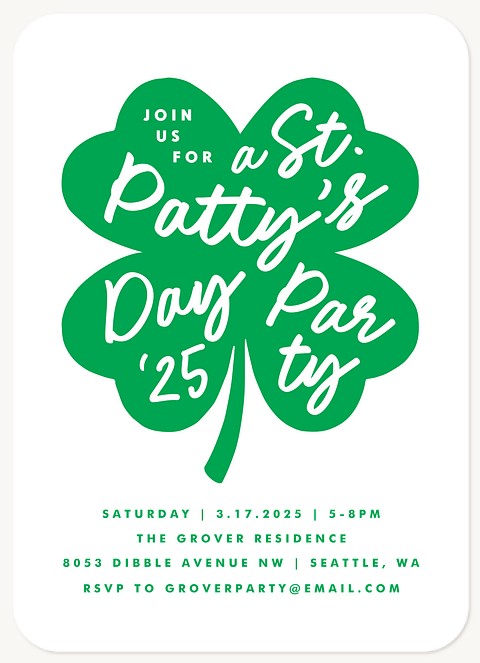 Lettered Clover Invitations