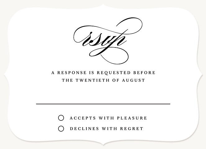 Classic Sophistication Wedding RSVP Cards