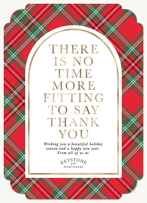 Plaid Arch Business Holiday Cards