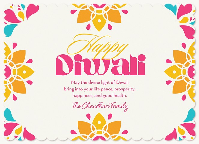 Vibrant Diwali Diwali Holiday Cards