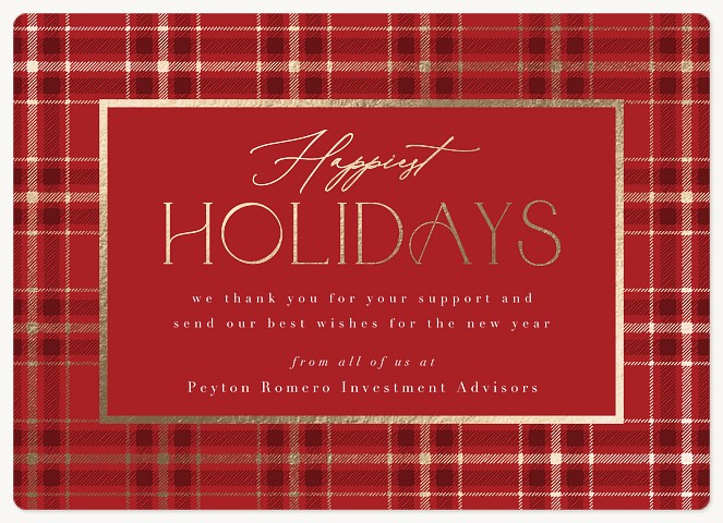 Luxe Plaid Holiday & Christmas Magnet Cards