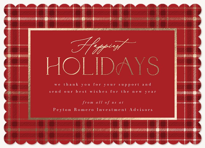 Luxe Plaid Business Holiday Cards