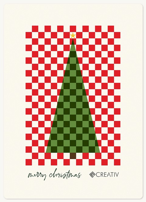 Checker Tree Holiday & Christmas Magnet Cards