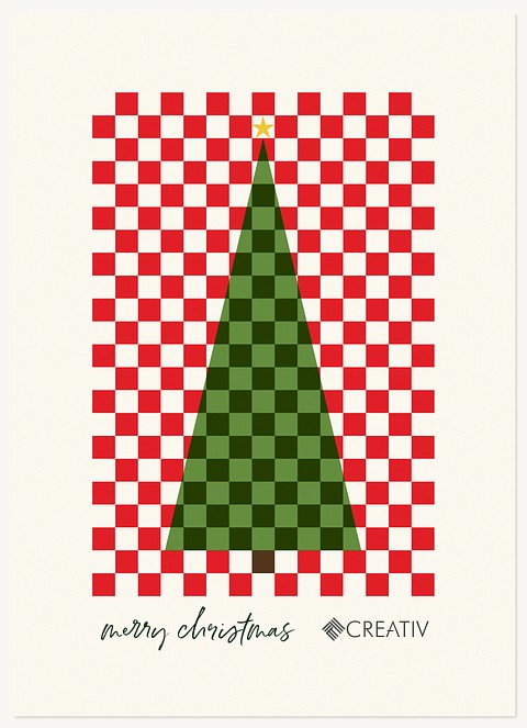 Checker Tree Business Holiday Cards