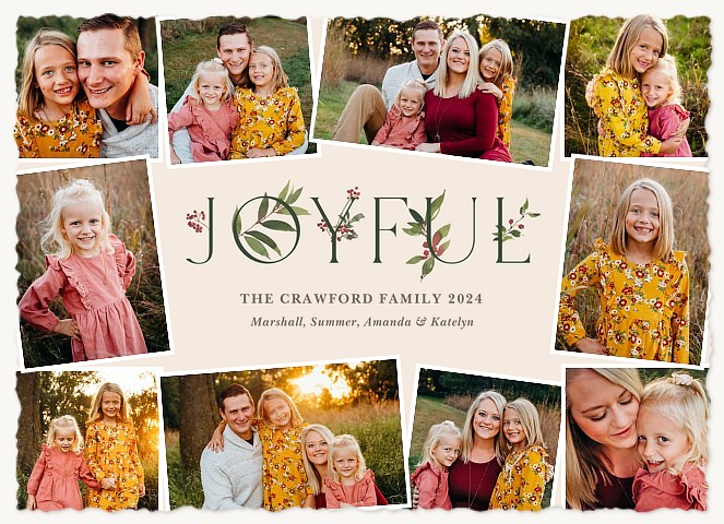 Joyful Greenery Personalized Holiday Cards