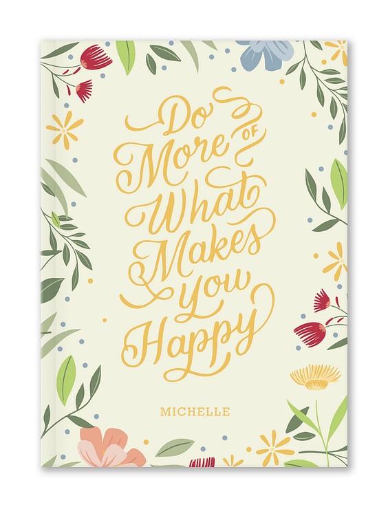 Happy Flowers Custom Hardcover Journals