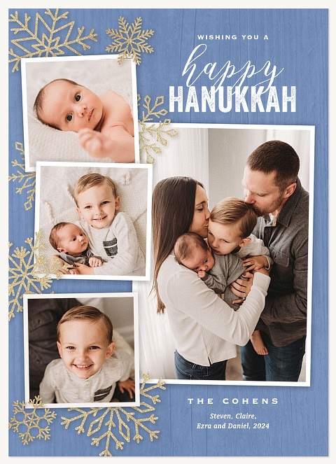 Glittered Snow Hanukkah Cards