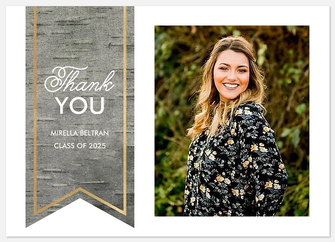 Birch Banner Thank You Cards 