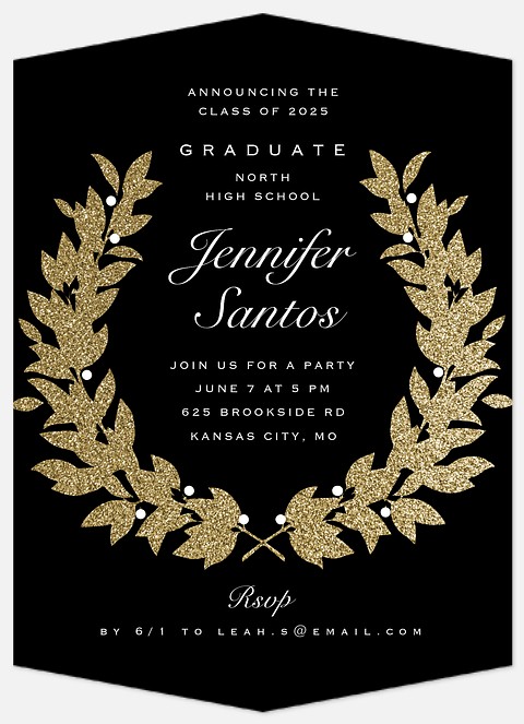 Glitterati Wreath Graduation Cards