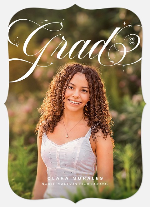 Sparkling Script Graduation Cards