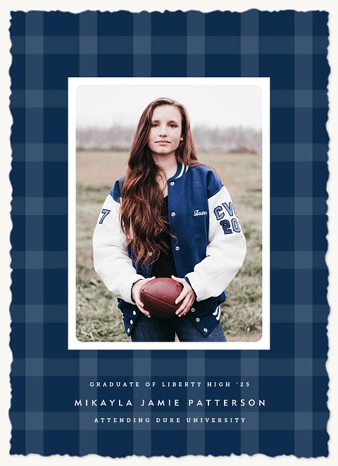 Varsity Plaid Graduation Cards