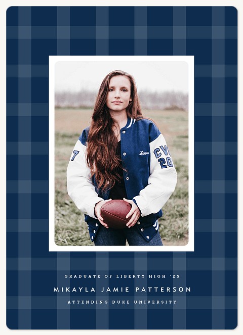 Varsity Plaid Graduation Cards