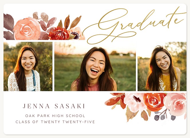 Watercolor Florals Graduation Cards