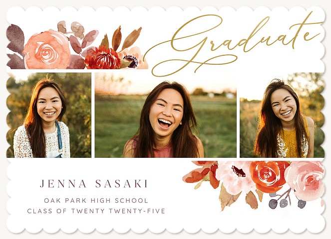 Watercolor Florals Graduation Cards