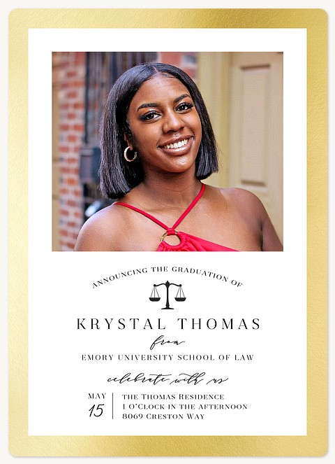 Gilded Honor Graduation Cards