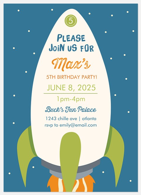 Into Space Kids' Birthday Invitations