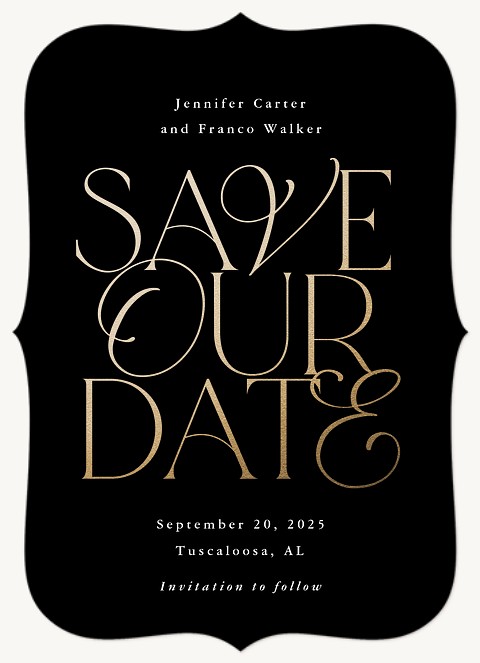 Stacked Type Save the Date Cards