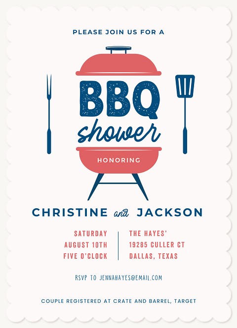 BBQ Shower Bridal Shower Invitations