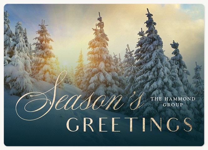 Winter Sunset Holiday & Christmas Magnet Cards