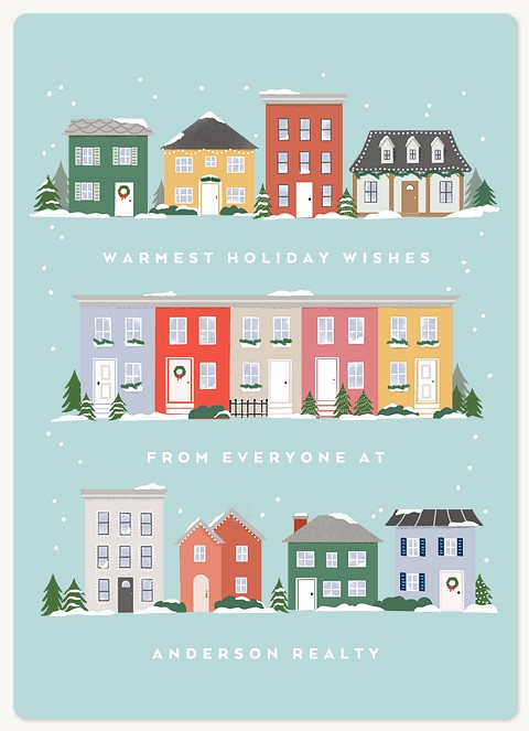 Winter Neighborhood Holiday & Christmas Magnet Cards